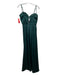 Luxxel Size S Green Polyester Spaghetti Strap Back Zip Side Slit Padded Gown Green / S