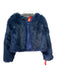 Donna Lepure Size M Blue Faux Fur Hook Closure Coat Blue / M