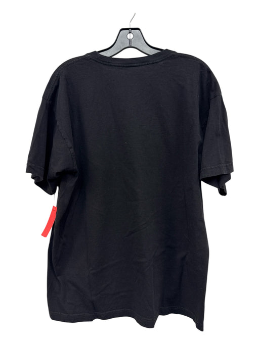 No Brand Size L Black & White Cotton Blend Words T shirt Crew Men's Short Sleeve Black & White / L
