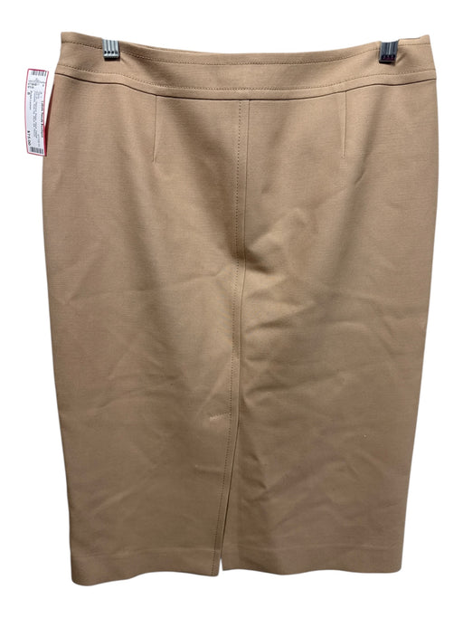 Ralph Lauren Size 8 Beige Wool Zipper Pockets Side Zip Back Slit Pencil Skirt Beige / 8