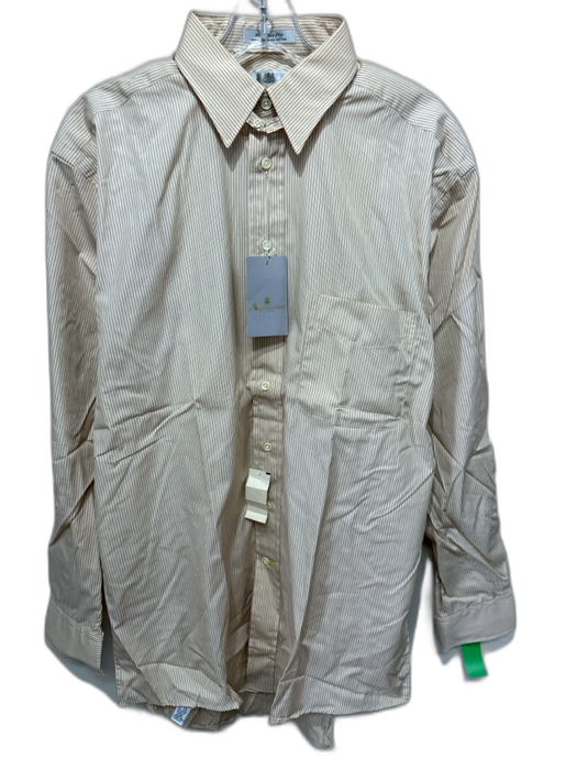 Aquascutum NWT Size 15.5 Tan & Multi Cotton Striped Men's Long Sleeve Shirt Tan & Multi / 15.5