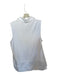 Foxcroft Size L White Cotton Blend Sleeveless Collar Buttons Top White / L
