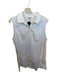 Foxcroft Size L White Cotton Blend Sleeveless Collar Buttons Top White / L