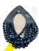 Fairchild Baldwin Black & Blue Leather Beaded Necklace Black & Blue