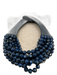 Fairchild Baldwin Black & Blue Leather Beaded Necklace Black & Blue
