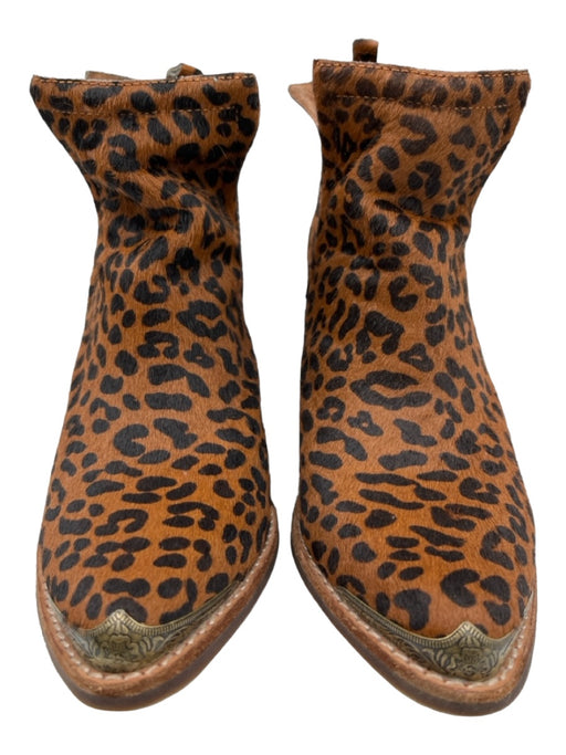 Jeffrey Campbell Shoe Size 7 Brown & Black Calf hair Cheetah Ankle Heel Booties Brown & Black / 7