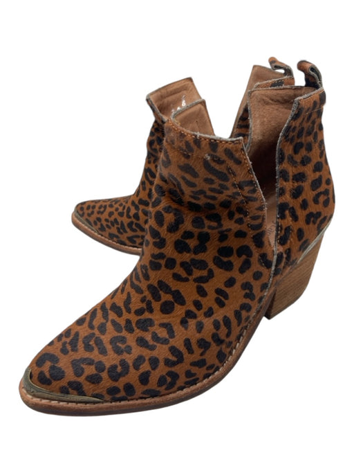 Jeffrey Campbell Shoe Size 7 Brown & Black Cow Hair Animal Print Booties Brown & Black / 7