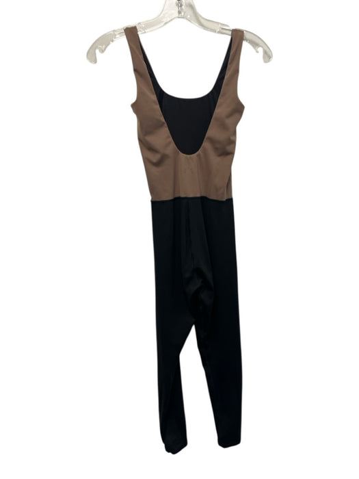 Varley Size XS Taupe & Black Polyester Blend Colorblock Scoop neck Jumpsuit Taupe & Black / XS