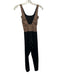 Varley Size XS Taupe & Black Polyester Blend Colorblock Scoop neck Jumpsuit Taupe & Black / XS