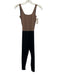 Varley Size XS Taupe & Black Polyester Blend Colorblock Scoop neck Jumpsuit Taupe & Black / XS