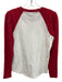 Veronica Beard Size XS Red & White Pima Cotton Raglan Puff Shoulder Top Red & White / XS