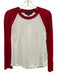 Veronica Beard Size XS Red & White Pima Cotton Raglan Puff Shoulder Top Red & White / XS