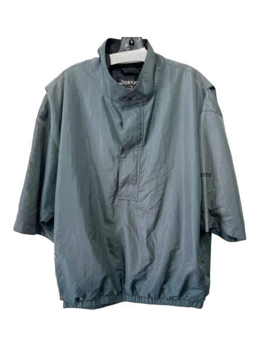 DryJoys by FootJoy Size L Gray Polyester Zip Up Snaps Raincoat Jacket Gray / L