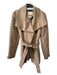 Laundry by Shelli Segal Size M Tan Polyester Zip Up Perforated Sash Jacket Tan / M