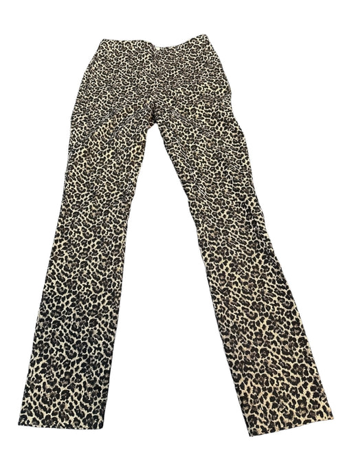 Sezane Size 34/XS Black & Gold Polyester Blend Metallic Animal Print Pants Black & Gold / 34/XS