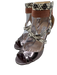 Jimmy Choo Shoe Size 39 Beige, Brown, Silver Leather & Suede Embossed Sandals Beige, Brown, Silver / 39