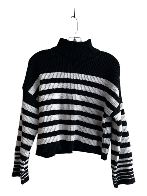 Sanctuary Size XS Black & White Recycled Polyester Turtle Neck Cropped Sweater Black & White / XS