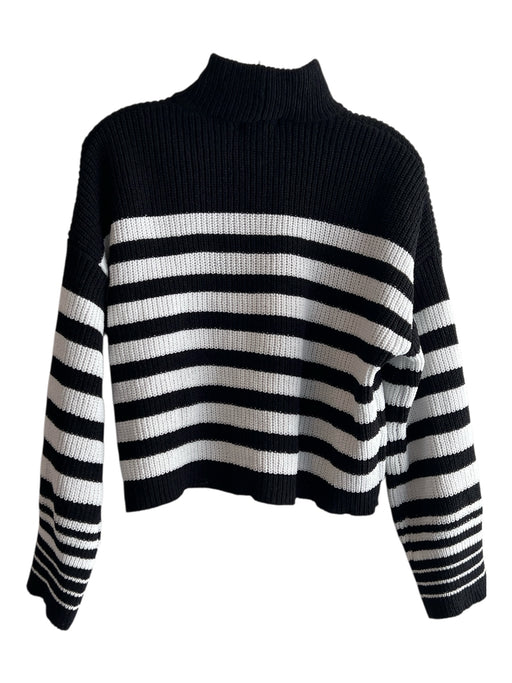 Sanctuary Size XS Black & White Recycled Polyester Turtle Neck Cropped Sweater Black & White / XS