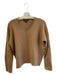 French Connection Size Small Coffee Acrylic Blend V Neck Ribbed Detail Top Coffee / Small
