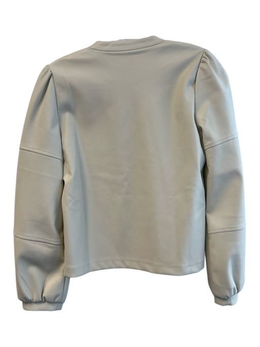 Evereve Size XS Ivory Polyester round split neck Long Sleeve Seam Detail Top Ivory / XS