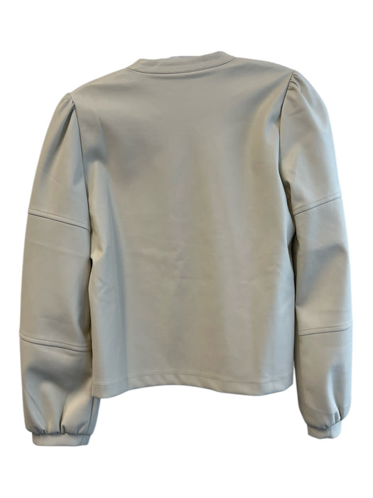 Evereve Size XS Ivory Polyester round split neck Long Sleeve Seam Detail Top Ivory / XS