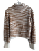Eleven Six Size XS/S Latte Wool & Alpaca Mock Neck Zebra Stripe Sweater Latte / XS/S