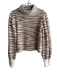 Eleven Six Size XS/S Latte Wool & Alpaca Mock Neck Zebra Stripe Sweater Latte / XS/S