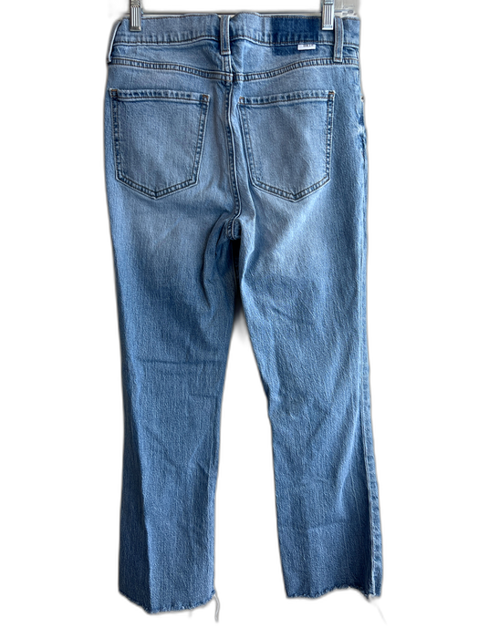 DAZE Size 27 Light Wash Cotton Blend High Rise Zip Fly Raw Hem Flare Leg Jeans Light Wash / 27