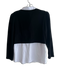 Drew Size S Black & White Polyester Blend Cotton Collared Faux Layers Top Black & White / S