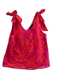 La Plage Size XS Pink 100% Cotton Two Tone Tribal Shoulder Tie V Neck Top Pink / XS