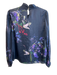 Ted Baker Size 1 Black & Multi Polyester Key Hole Back Floral Pussy Bow Top Black & Multi / 1
