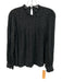 Rails Size S Black & Navy Blue Rayon Blend Leopard Ruffle Neck Long Sleeve Top Black & Navy Blue / S