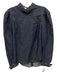 Veronica Beard Size 2 Dark Blue Cotton Blend Chambray Puff Shoulder Top Dark Blue / 2