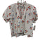 Olivia James Size S White, Red, Blue Cotton Flowers Ruffle Neckline Top White, Red, Blue / S