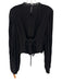 Frame Size S Black Polyester Pleated Long Balloon Sleeve Side Zip Tie Back Top Black / S