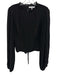 Frame Size S Black Polyester Pleated Long Balloon Sleeve Side Zip Tie Back Top Black / S
