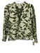 Maude Vivante Size XS Cream & Green Cotton High Neck Abstract Floral Top Cream & Green / XS