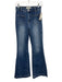 Risen Jeans Size 26 Medium Wash Cotton Blend Patch Pocket High Rise Flare Jeans Medium Wash / 26