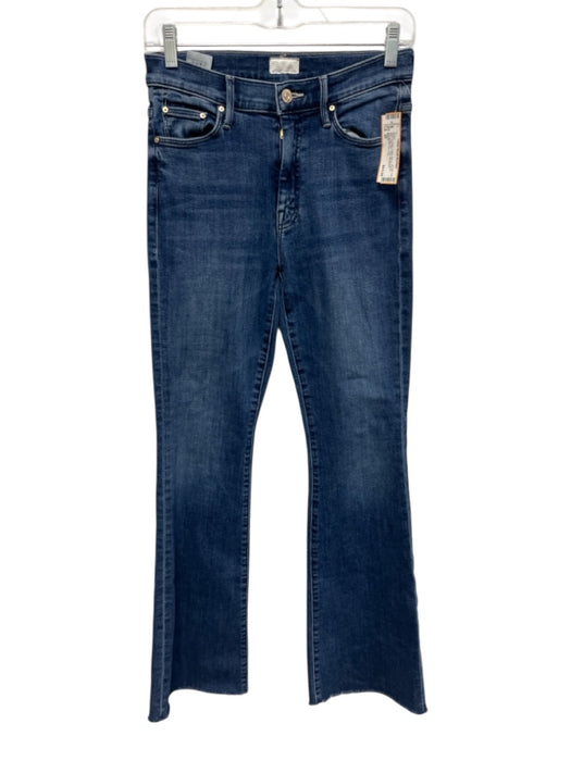 Mother Size 26 Medium Wash Cotton Blend Frayed Hem High Rise Flare Jeans Medium Wash / 26
