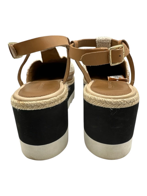 Free People Shoe Size 8.5 Cream, Black, white textile upper Foam Sole Sandals Cream, Black, white / 8.5
