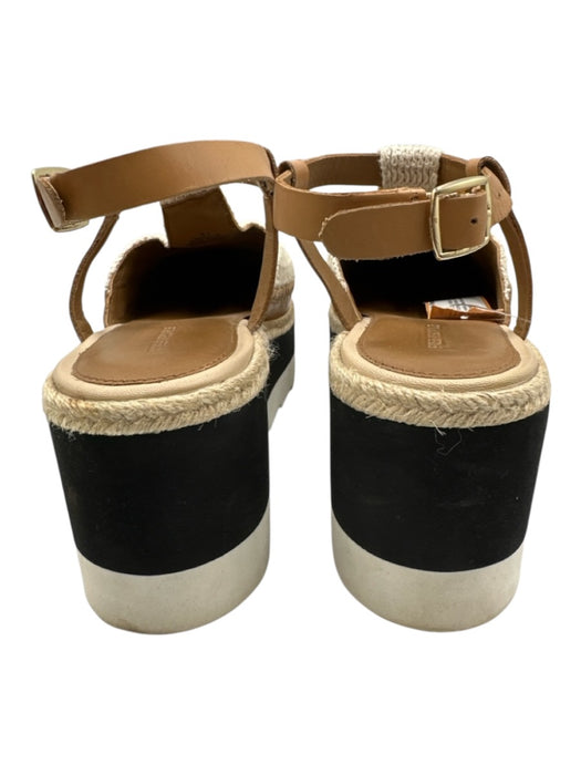 Free People Shoe Size 8.5 Cream, Black, white textile upper Foam Sole Sandals Cream, Black, white / 8.5
