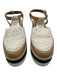 Free People Shoe Size 8.5 Cream, Black, white textile upper Foam Sole Sandals Cream, Black, white / 8.5