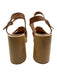 Hasbeens Shoe Size 39 Cognac Brown Leather Upper Wooden Sole fisherman Sandals Cognac Brown / 39
