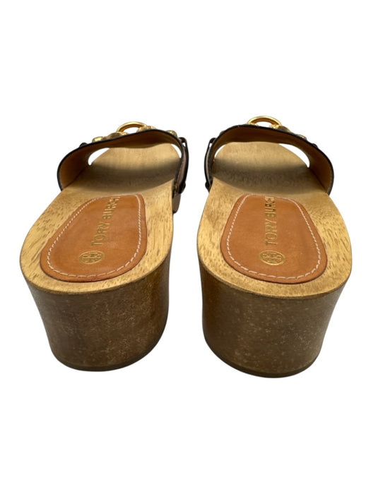 Tory Burch Shoe Size 8 Brown Leather Upper Gold Tone Hardware Dragon Sandals Brown / 8