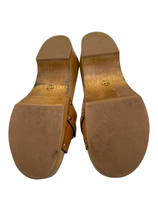 Tory Burch Shoe Size 8 Brown Leather Upper Gold Tone Hardware Dragon Sandals Brown / 8