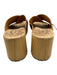 Kork-Ease Shoe Size 8 Brown Leather Upper Criss Cross Wooden Sole Slide Sandals Brown / 8