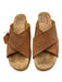 Kork-Ease Shoe Size 8 Brown Leather Upper Criss Cross Wooden Sole Slide Sandals Brown / 8