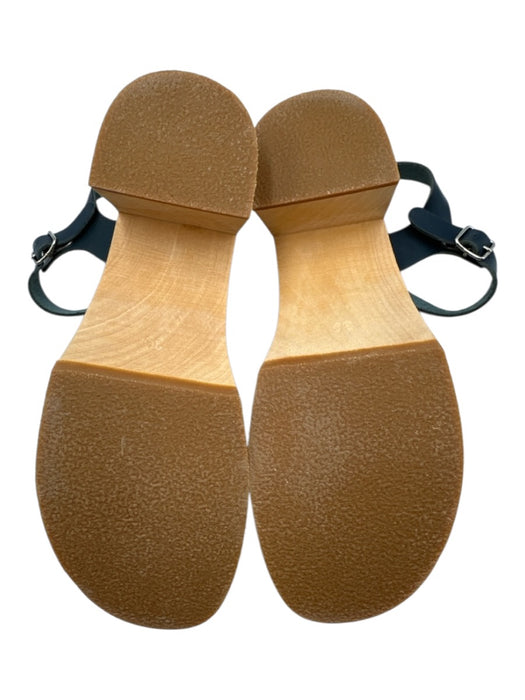 Hasbeens Shoe Size 39 Black Leather Upper Wooden Sole Criss Cross Sandals Black / 39