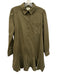 Tuckernuck Size Medium Olive Green Long Sleeve Half Button Scalloped Dress Olive Green / Medium