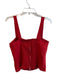 Quince Size Medium Red Linen Sleeveless stretch back panel Back Zip Top Red / Medium